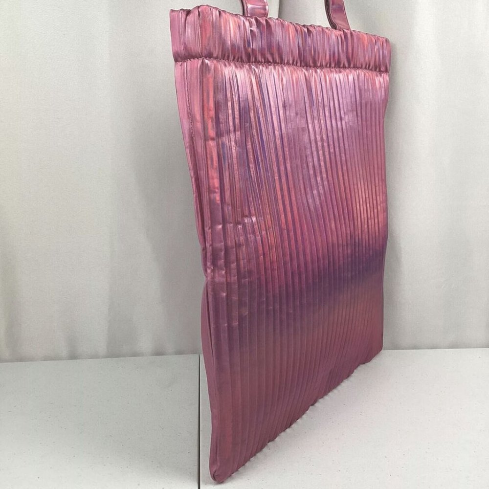 Urban Outfitters Metallic Holographic Pink Large Tote Bag Vegan One Size - Picture 6 of 8